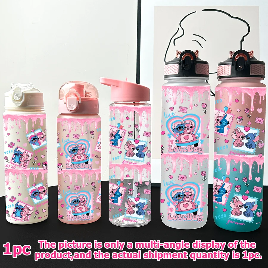 

1Pc Disney,Stitch,Love Printed 23-32oz Various Plastic Water Bottles Portable Sports Water Cups Birthday Gifts
