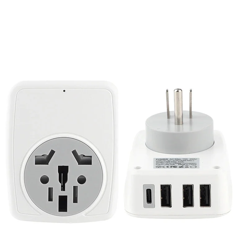 قطاع الطاقة الأوروبي مع 3 USB و 1 منفذ Type-C ، محول السفر ، تمديد مقبس الحائط ، منفذ محول التيار المتردد #4