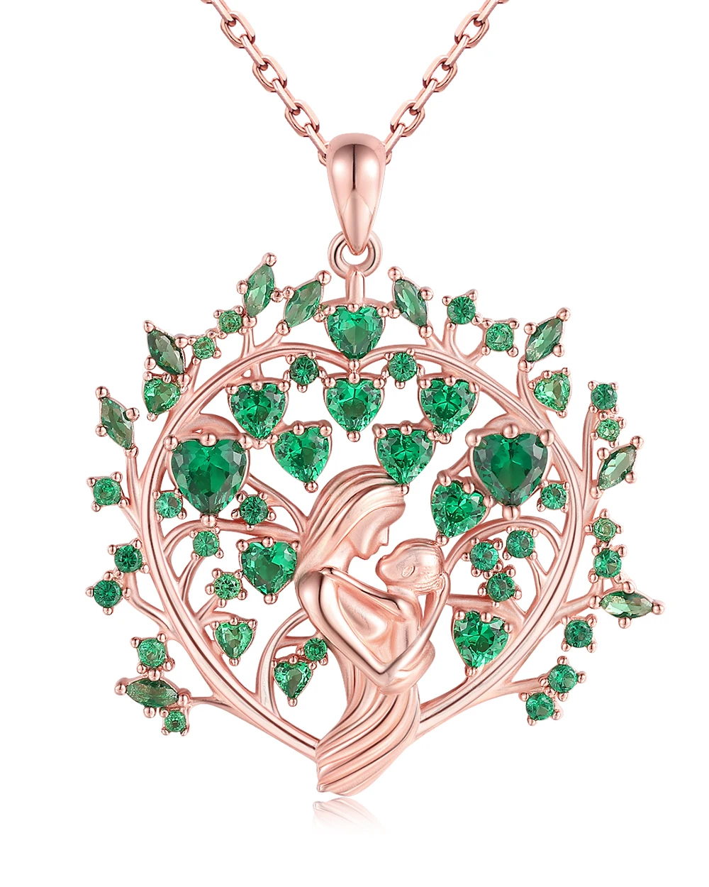 925 Sterling Silver Tree of Life Pendant With Heart Clear CZ Necklaces Jewelry Valentines Mothers Day Gifts for Women Mom Girls