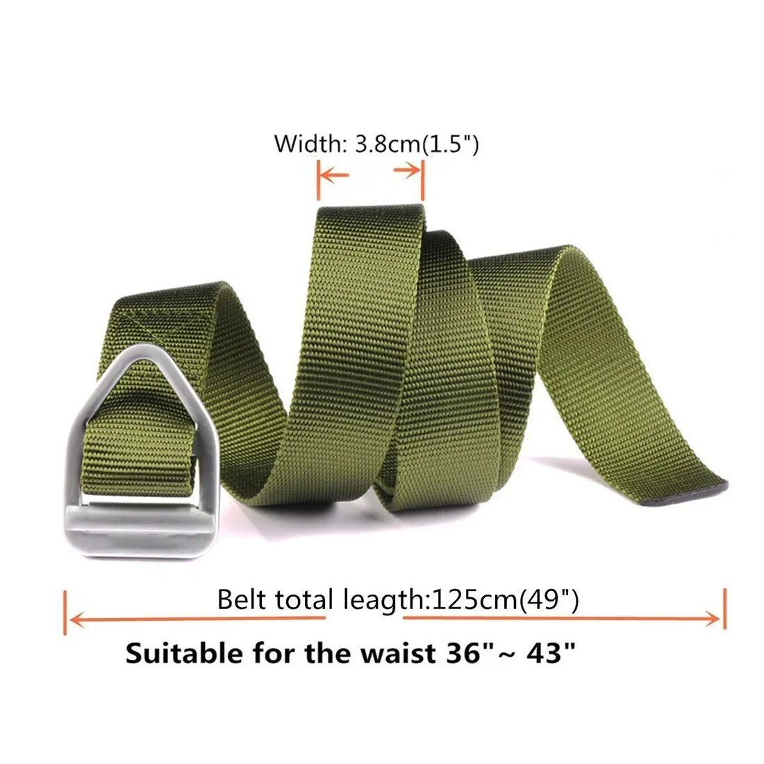 Tactical Belt, Military Style Nylon Webbing Riggers Web Belt with Buckle