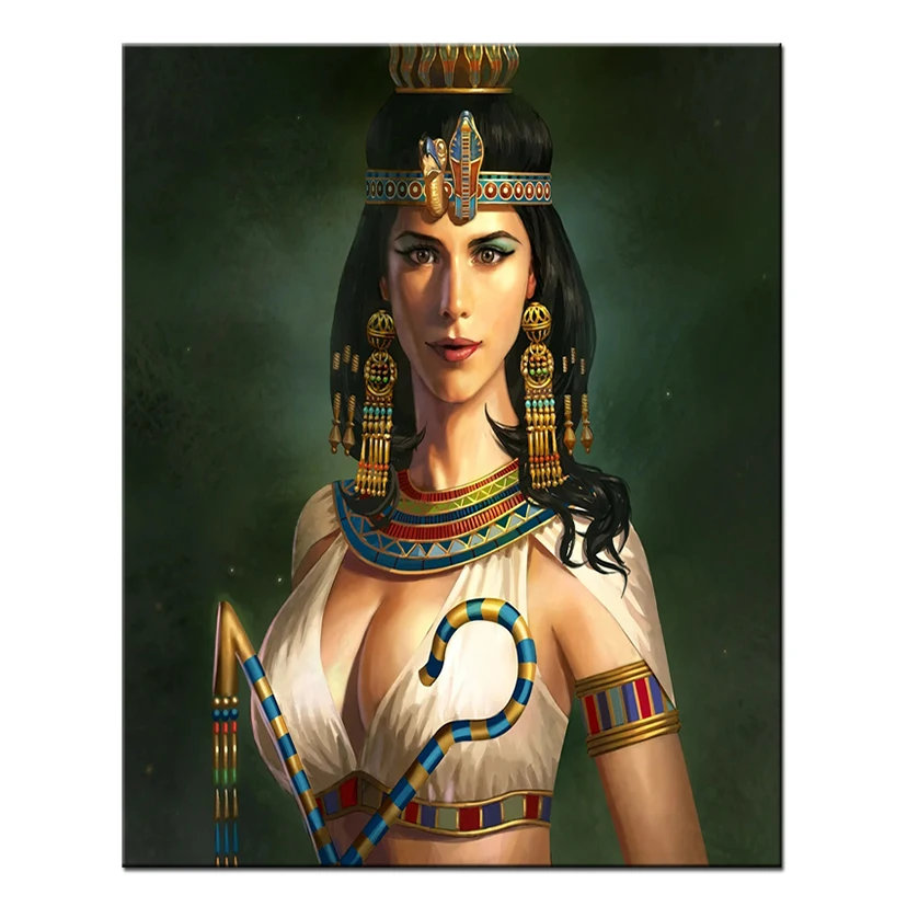 Top Sale Painting 5D Diy Full Drill Diamond Painting Cleopatra Egypt Queen Diamond Embroidery Woman Mosaic Room Decor Art WD0407