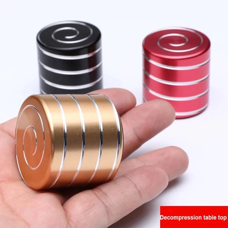 Desktop Toys Kinetic Cylinder Aluminum Alloy Decompression Hypnosis Rotary Gyro Adult Fingertip Fidget Toys For Children Gifts