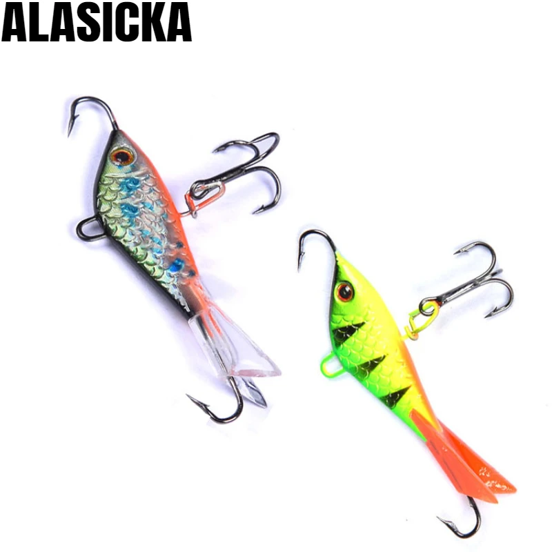 

5 Colours Flat Balanced Ice Fishing Hook Road Runner 50mm/7.5g Metal Bait Fake FishBalancer for Winter Fishing Ice Fishing Lure