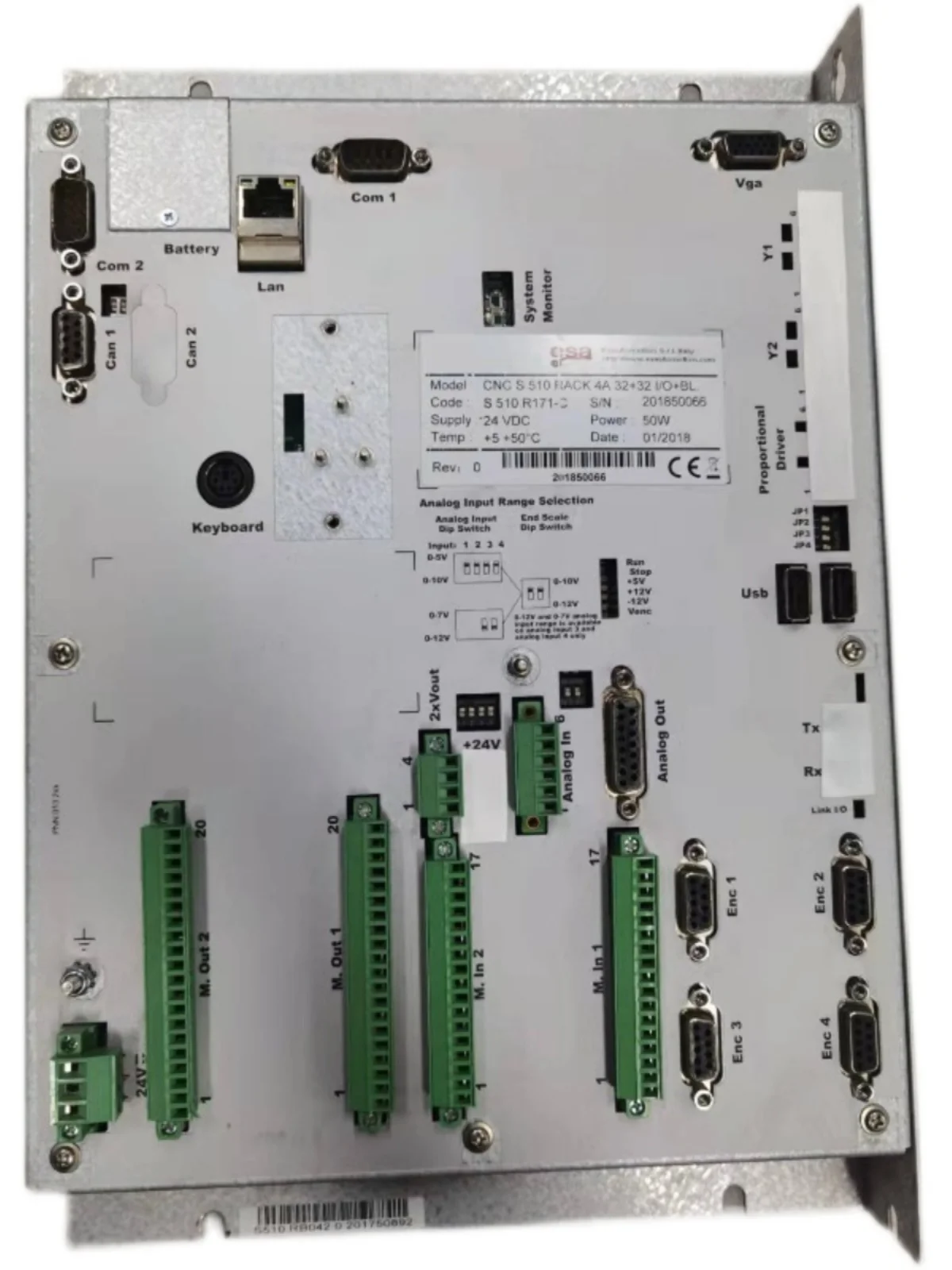 

ESA System Unit CNC S 510 RACK 4A 32 + 32 I/O + BL Spot S 510.R171-C