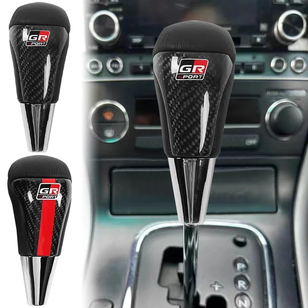 JDM Modified GR Sports Style Carbon Fiber Gear Shift Knob For Toyota GR Gazoo Racing Supra Corolla Parts Sport 86 Yaris Grmn