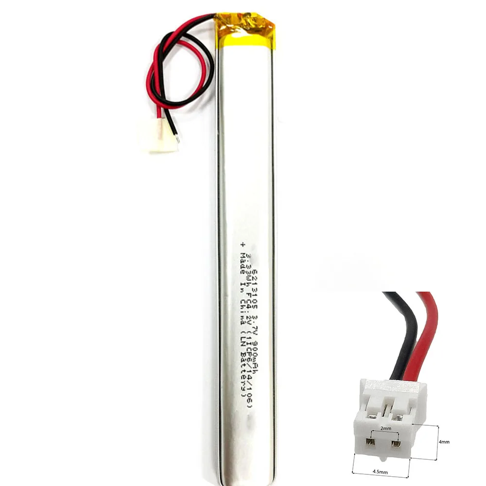 

Rechargeable 3.7V 900Mah 6213105 Polymer Ion Battery For DVD ELECTRIC TOYS MP677 MP3 MOBILE POWER GPS SMART WATCH