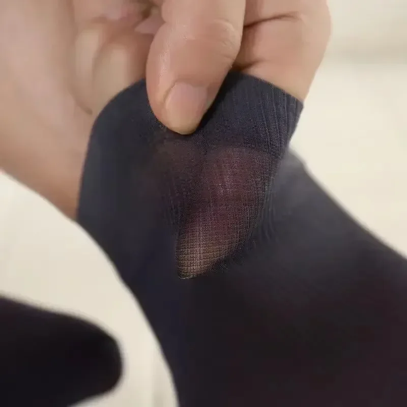 30 paia di calzini trasparenti da uomo calzini estivi in seta traspirante sport calzini lunghi ultrasottili business casual caviglia solida Sox Meias