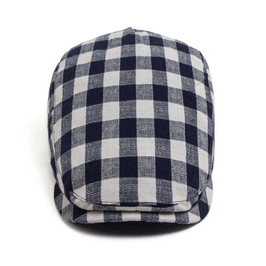 New Fashion Plaid Beret Men Women Vintage Visor Flat Cap Spring Autumn Newsboy Hat Casual Female Berets Boina Adjustable
