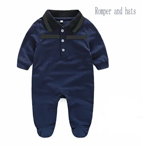 

New Spring Fashion Letters Hat Baby Clothes Cotton Long-Sleeved Newborn Toddler Boys And Girls Romper 0-24 Month