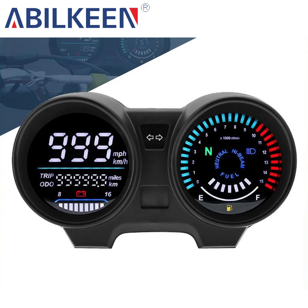 オートバイデジタルオドメーター＆タコメーターアセンブリ-ホンダcg125-チタン150用、led計器クラスターパネル、ユニバーサル交換品