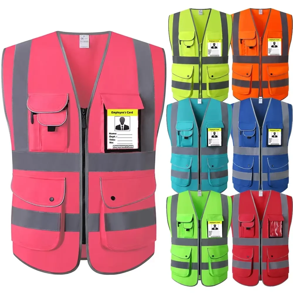 High Visibility Reflective Safety Vest Personalized Multiple Pockets Night Riding And Construction Workers Safety Work Clothes