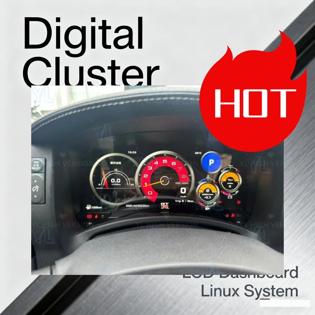 

Linux System Digital Cluster Instrument For NISSAN GTR 2008-2024 Dashboard Panel Virtual Cockpit Speed Meter Display Odometer
