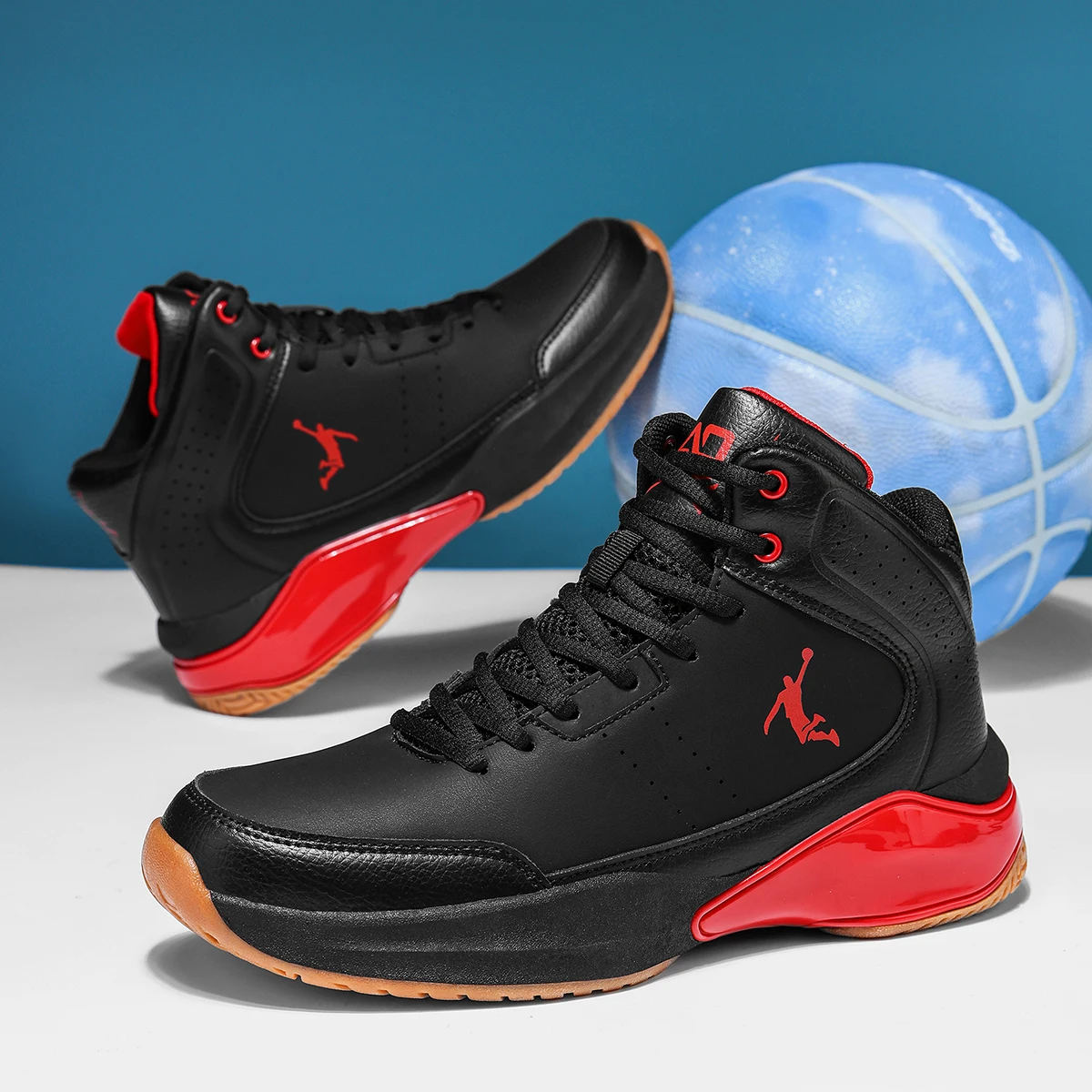 Men's High-Top Basketball Shoes,Fashion Cushioned Court Sneakers,Non Slip,Breathable Shock-Absorbing Outdoor Sports Footwear