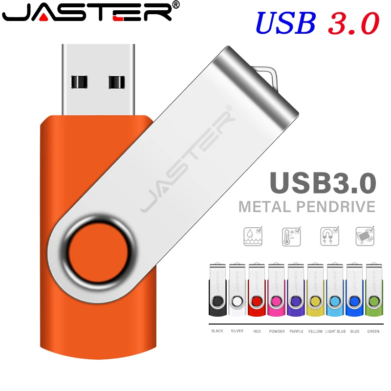 

USB-флеш-накопитель JASTER 3,0 серебристый, 128/64/32 ГБ, с брелоком