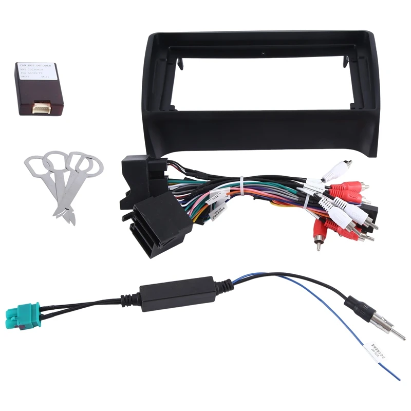 

Car Radio Fascias Frame For TT MK2 2006-2014 2 Din 9 Inch Stereo Panel Wiring Harness Power Cable Adapter Canbus Parts