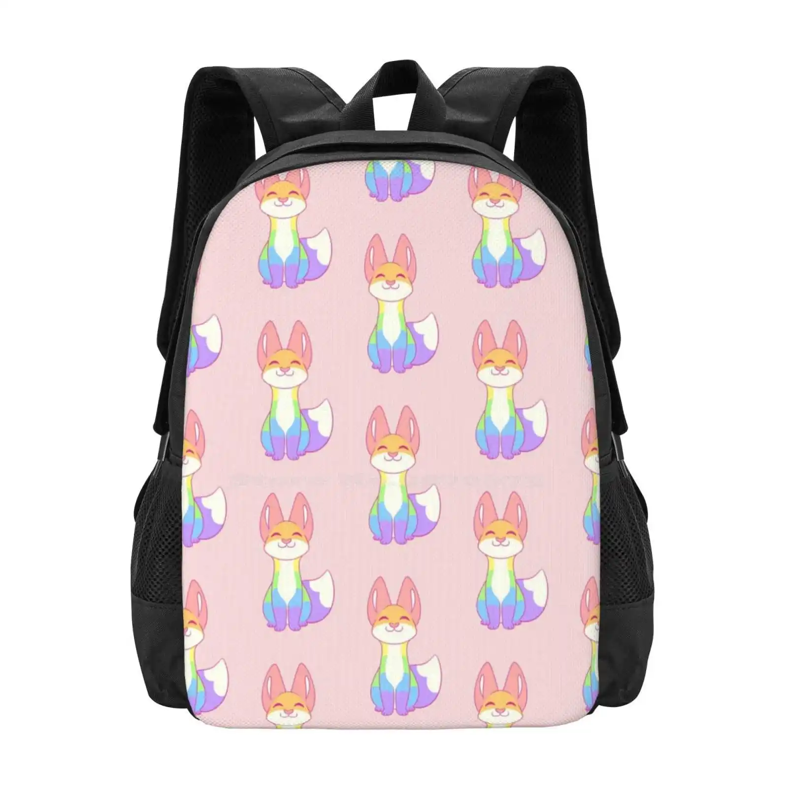 Gay Pride Fox Hot Sale Schoolbag Backpack Fashion Bags Gay Pride Red Fox Wreaux Queer Support Ally Lgbtq Love Wins Bisexual