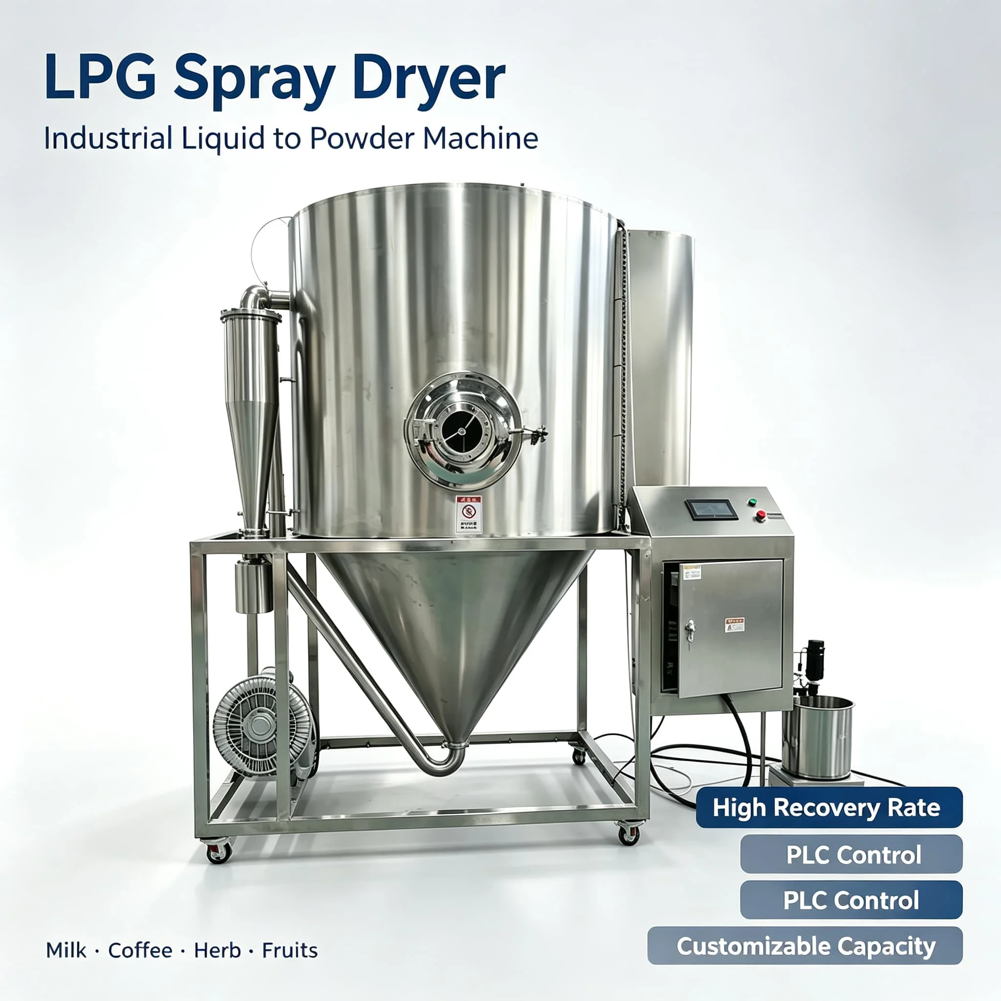 High Viscosity Material Centrifugal Dryer Heat Sensitive Material Low Temperature Dryer Organic Solvent Spray Drying System