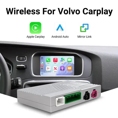 볼보 V40 V60 S60 XC60 S80 2015-2018 모델용 무선 카플레이 안드로이드 오토 레트로핏 키트 (7인치 화면, 플러그 앤 플레이)