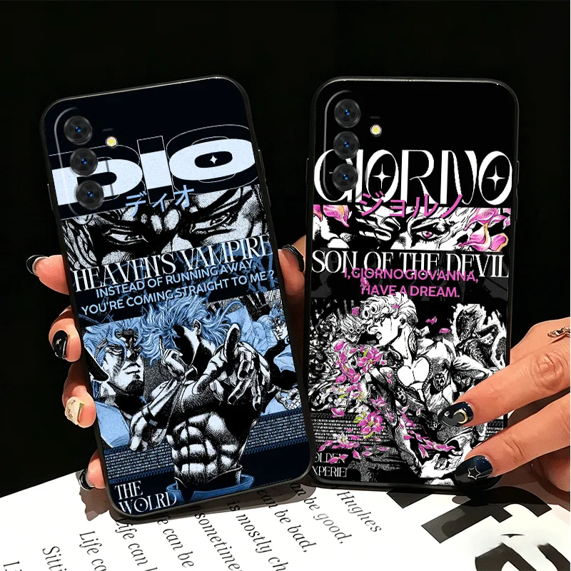 JoJo Adventure Cool Silicone Phone Case for Samsung A17 A16 A15 A14 A13 A57 A56 A55 A54 A53 A37 A36 A35 A34 A33 A27 A26 A25 A24