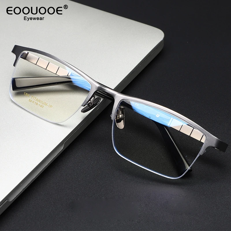 

New Organ Spring Design Men Glasses Frame Pure Titanium Eyeglasses Myopia Hyperopia Prescription Lenses Men's Optical Eyewear