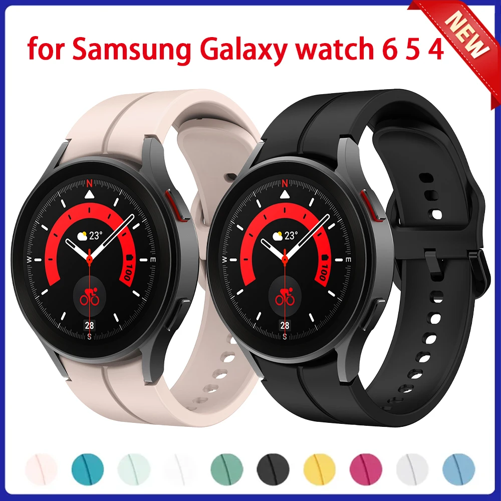 

Silicone Band for Samsung Galaxy Watch 6 5 4 40mm 44mm/5 pro 45mm No Gaps Bracelet Watch6 Classic 47mm/43mm watch4 42/46mm strap