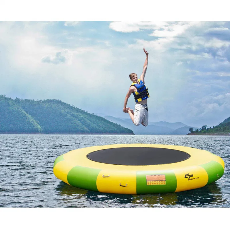 จัดส่งฟรี Dia 3 m Trampoline พองน้ํา Trampoline Bouncer ฤดูร้อนน้ําของเล่น Water Park พร้อมปั๊ม