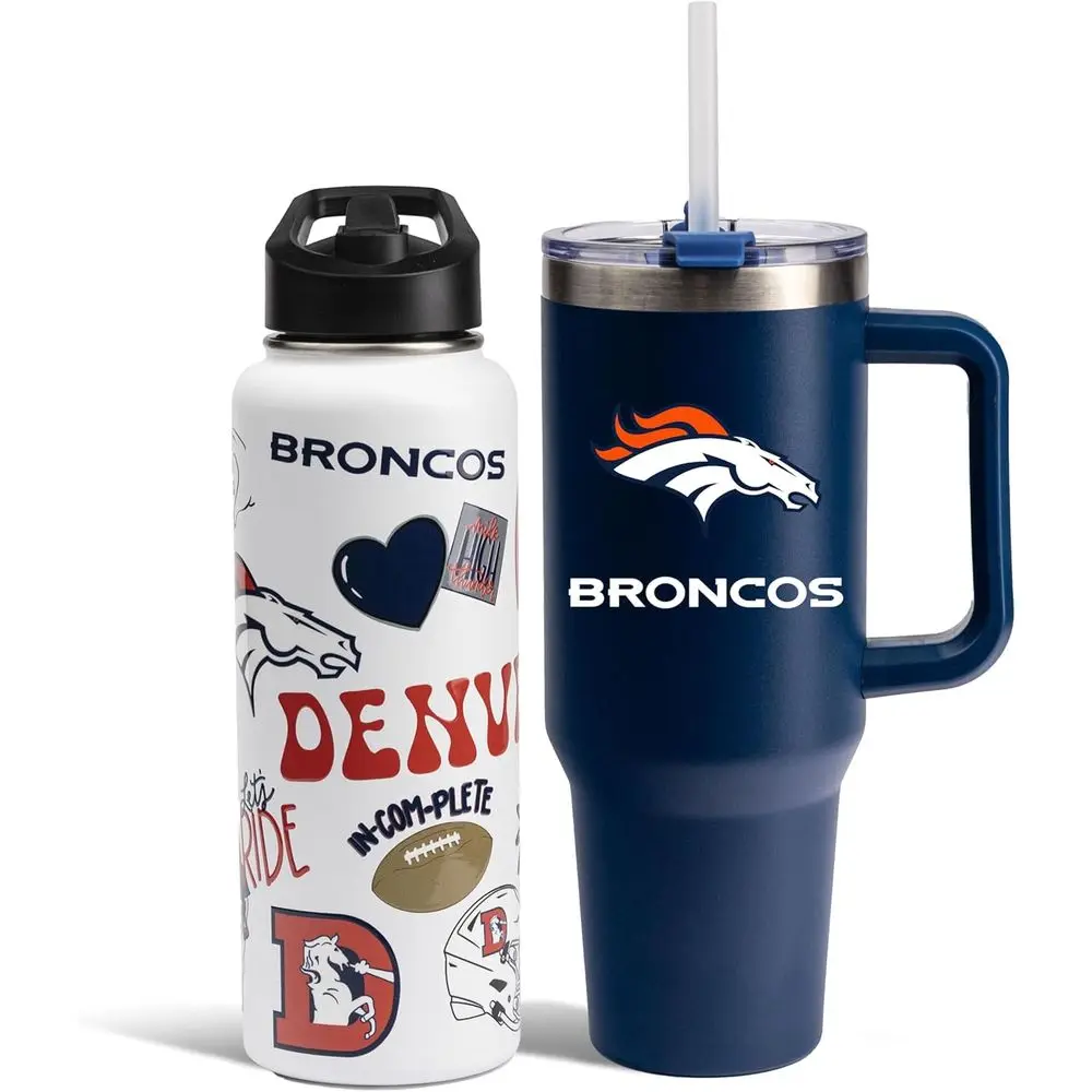 

Double Stainless Steel Tumbler Set: 34oz Water Bottle & 40oz Game Day Tumbler with Lids, BPA-Free, Convenient Design