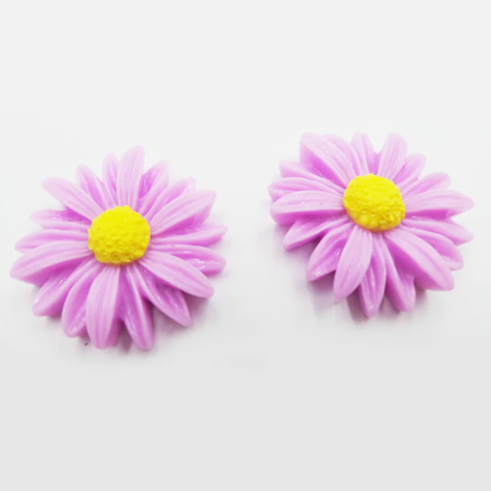 

100Pcs Resin Daisy Flower Flatback Beads Assorted Color for Phone Case Jewelry Handmade Accessories