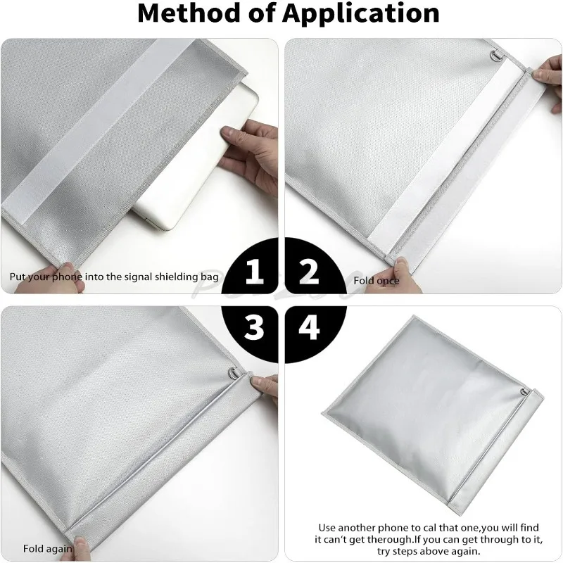 RFID Notebook Tablet Mobile Phone Car Key Anti Tracking Faraday Bag Fireproof and Waterproof File Bag