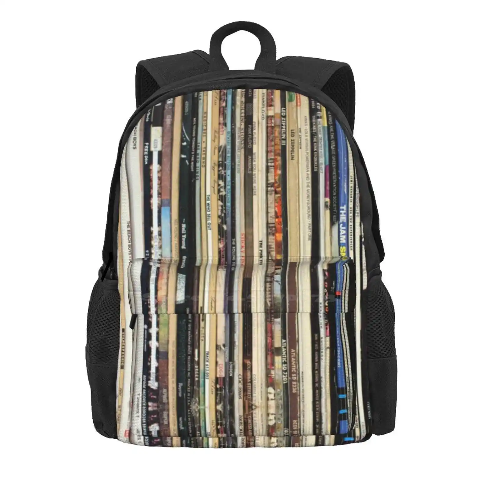 Classic Rock 2 Vinyl Records Hot Sale Schoolbag Backpack Fashion Bags Classic Records Turntable Roll Dad