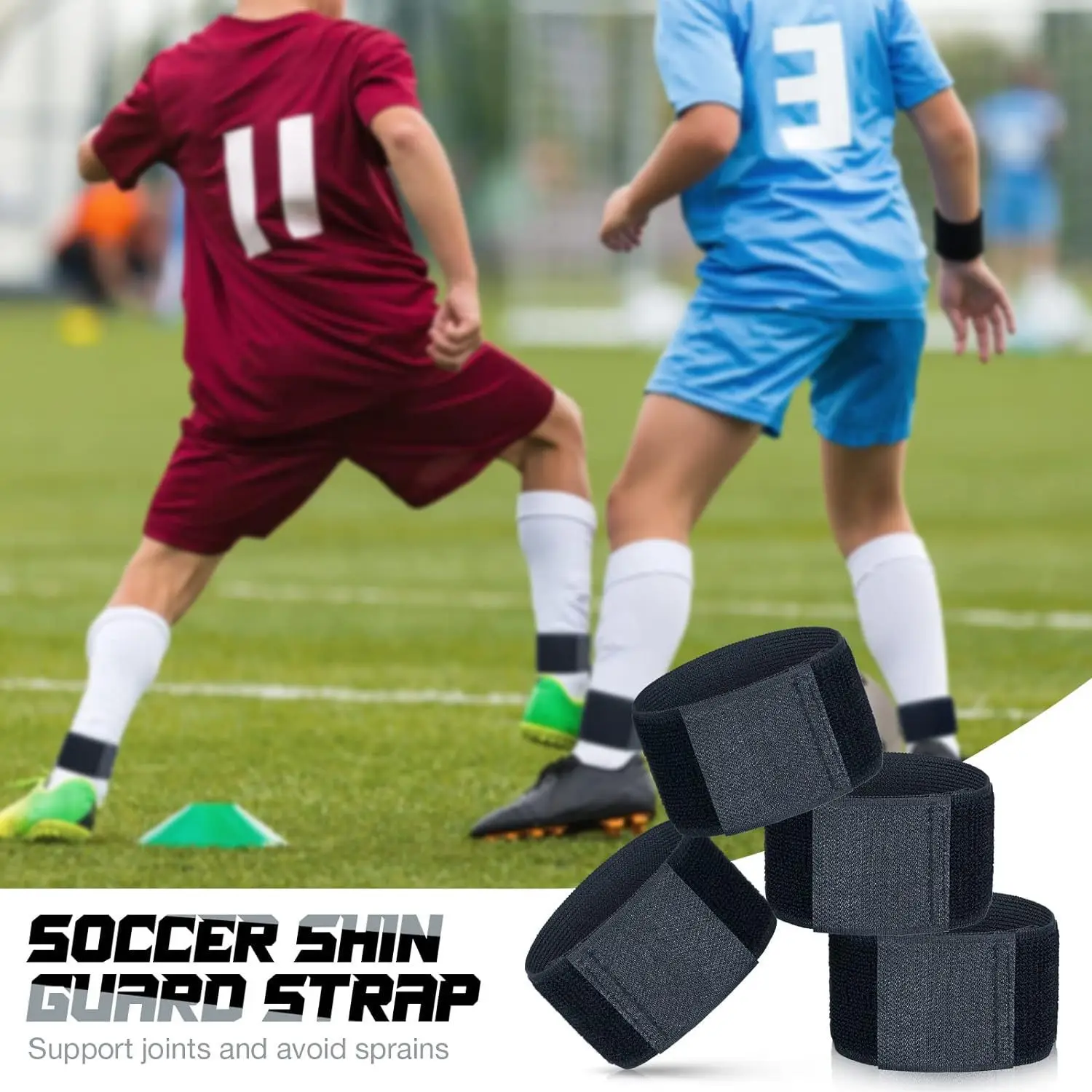 1/2/6/10pcs Adjustable Shin Guard for Football, Ankle Support Sock Bandage, Leg Stabilization Strap for Sports