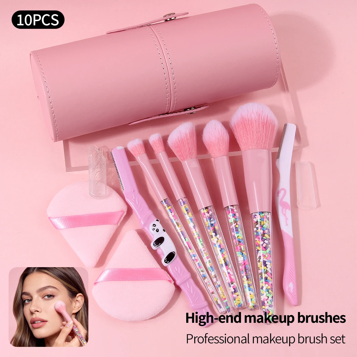 conjunto-de-10-pinceis-de-maquiagem-rosa-com-estojo-de-viagem-aparador-de-sobrancelhas-esponja-de-uso-duplo-seco-e-Umido-ferramentas-completas-de-maquiagem