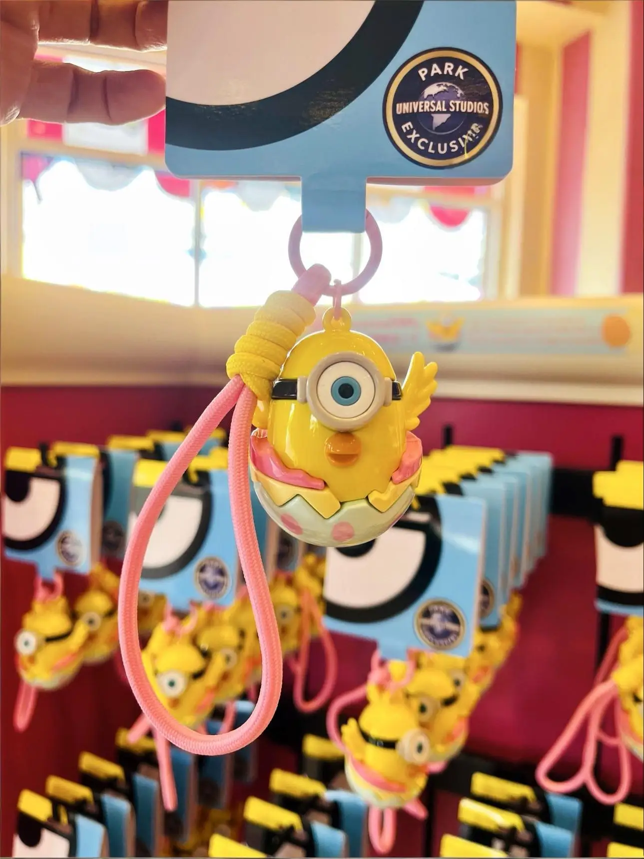 Universal Studios Minions Spring Egg Cute Plush Keychain - Doll Charm for Phone, Backpack & Keys