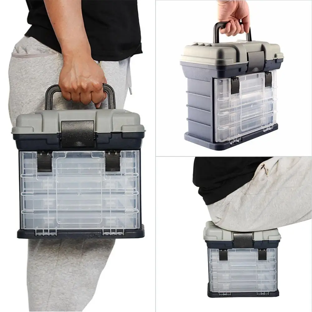 

4 Layers Fishing Tackle Box Portable Handheld Large Capacity High-strength Lure Tool Box With Handle Fishing Storage Box