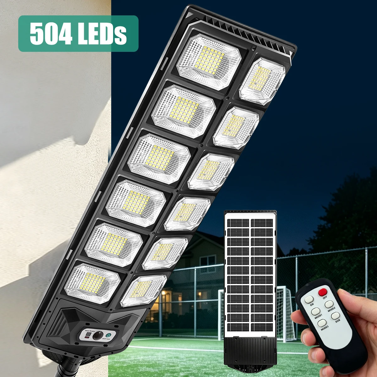 Energy Saving Solar Street Light Outdoor Waterproof Super Bright Spotlight Wall Lamp Motion Sensor and Remote Yard Garage Road