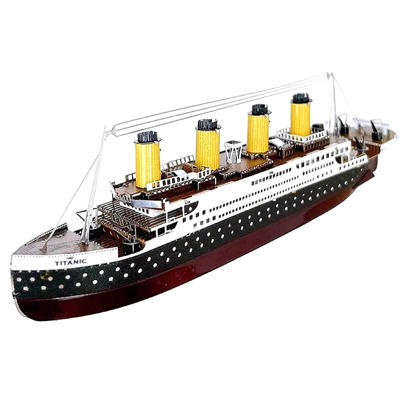 Color Titanic Puzzle DIY Cruise Ship Assembled Model Kits Children Educational Toys  DIY metal puzzle 1pc