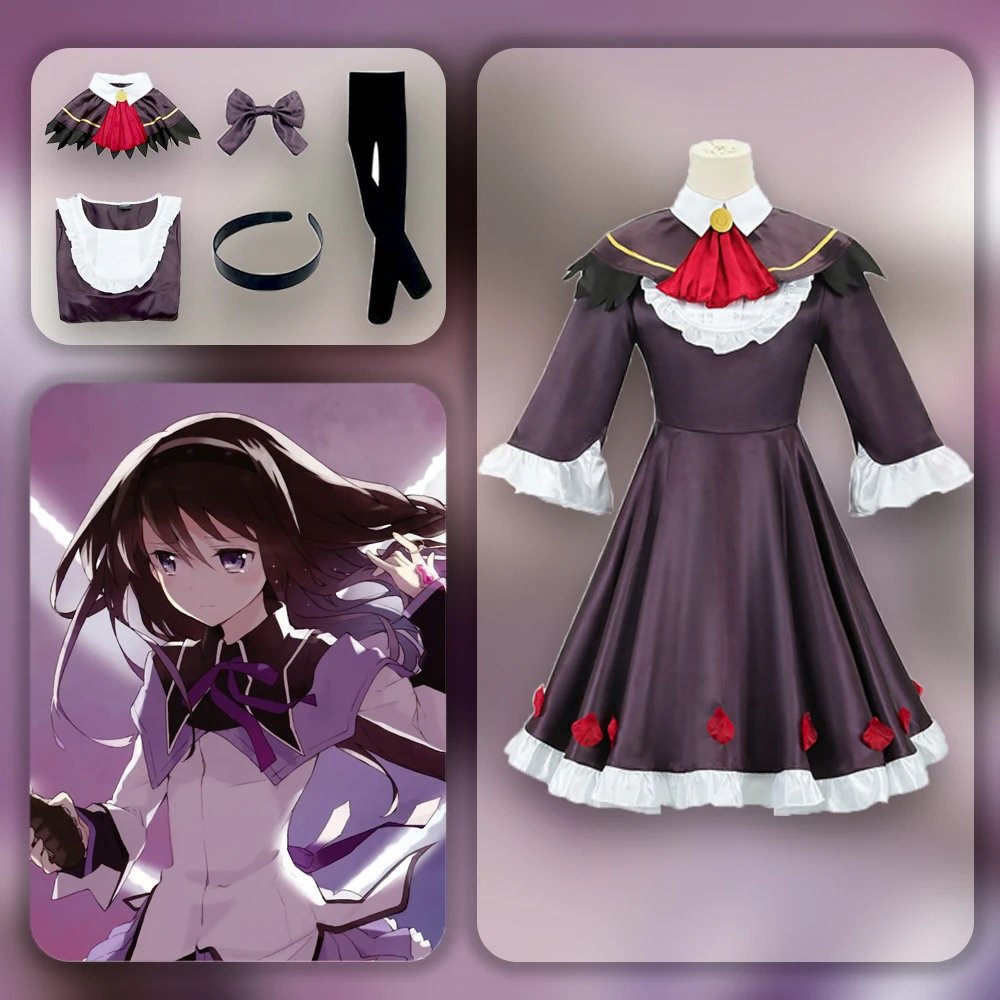 

Anime Cos Akemi Homura Cosplay Costume Outfit Fantasy Dresses Accessories For Adult Women Girls Roleplay Halloween Carnival Suit