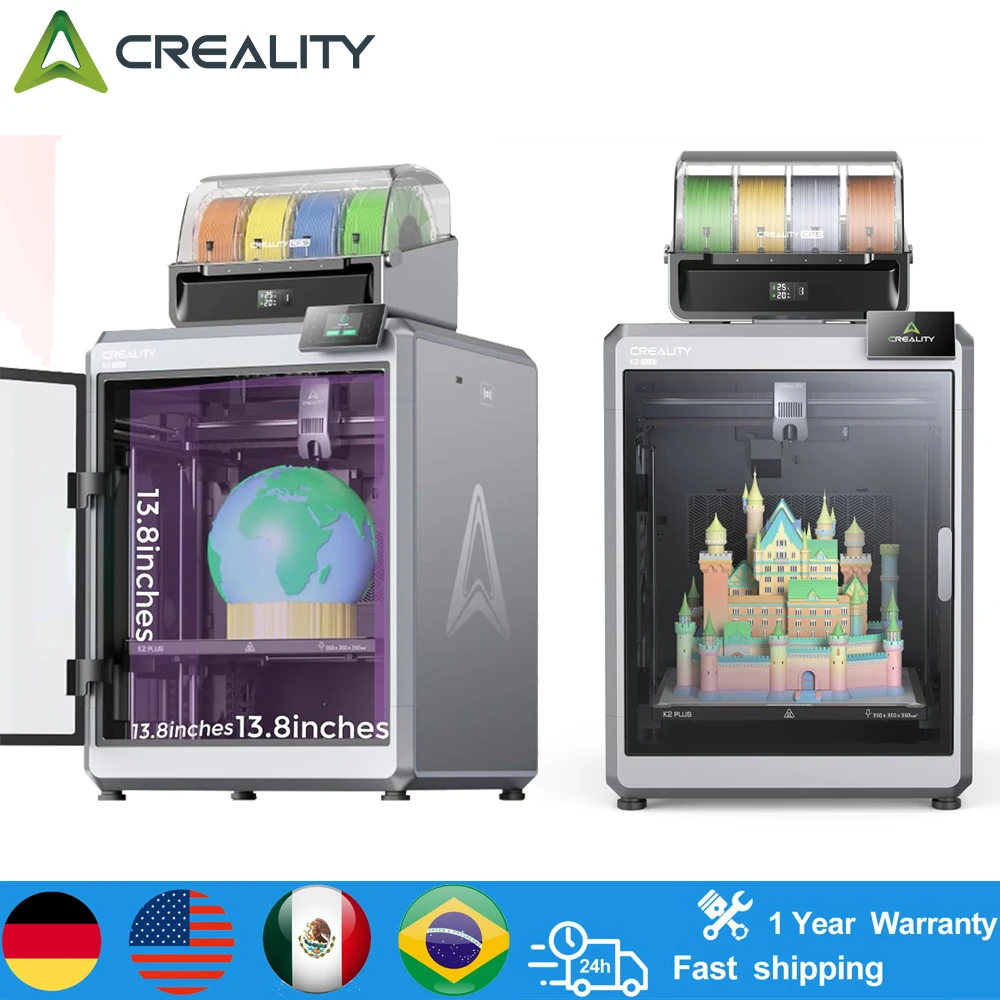 ​​Creality K2 PLUS Combo 3D Printer Enclosed Chamber Design with 600mmS HighSpeed Printing AutoBedLeveling and FilamentRunoutS