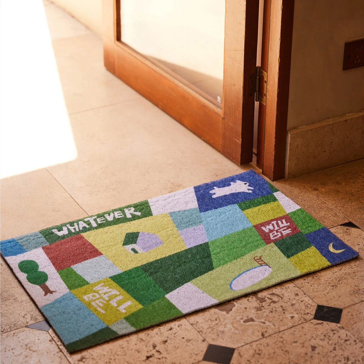 Spring Green PVC Doormat Cuttable Easy Clean Entrance Welcome Mat Rug Carpet Floor Tidy Pad Outdoor Aesthetics Home Room Decor