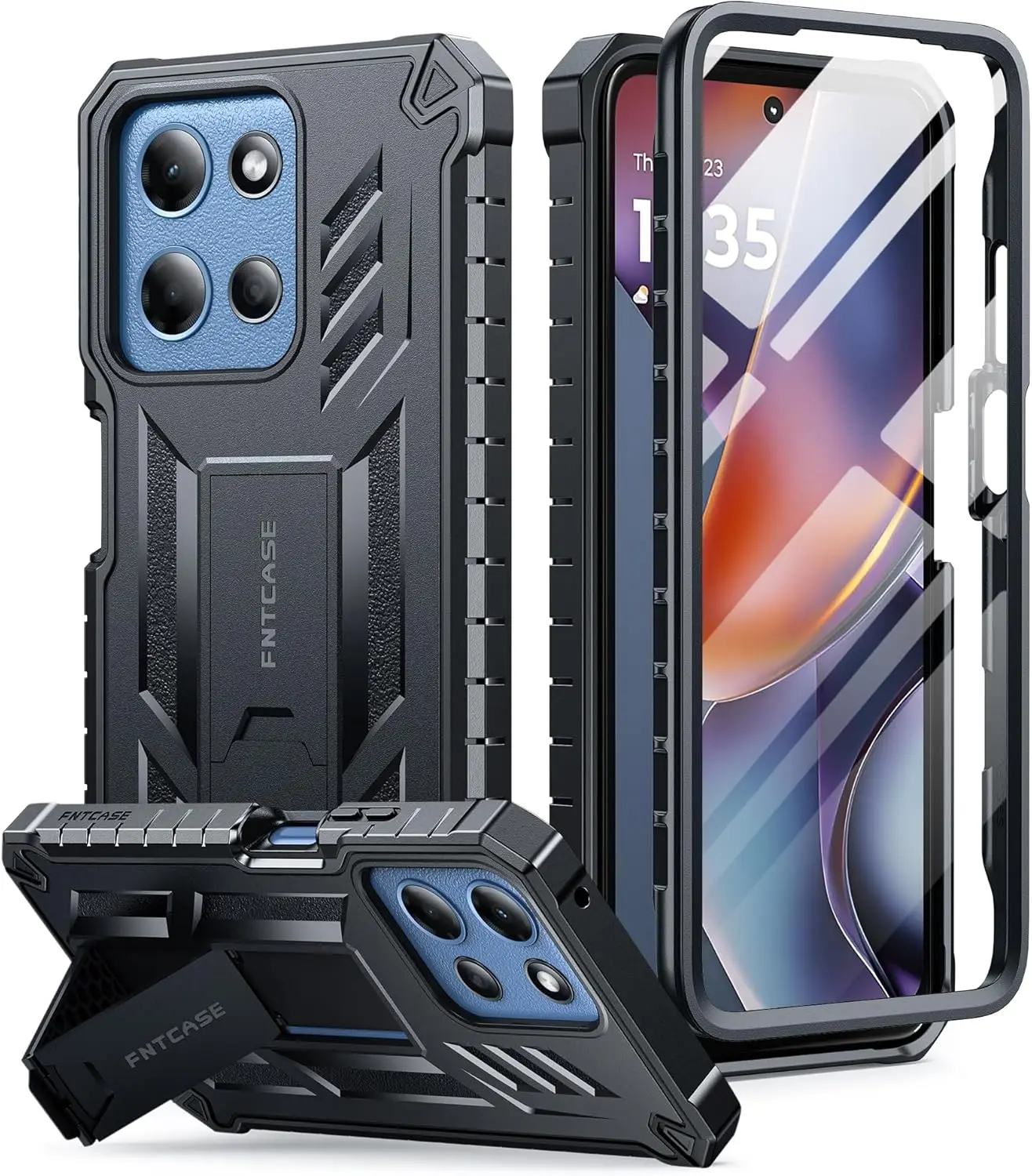 

Military-Grade Drop-Proof Phone Case with Kickstand for Moto G 2026/2025, Matte Textured Rugged TPU Protection