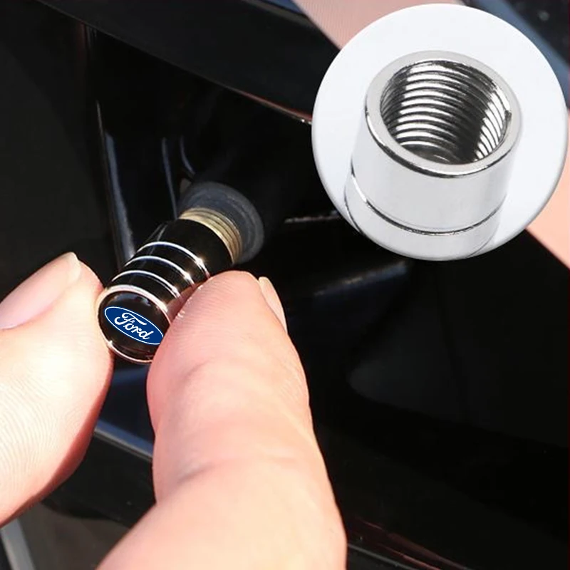 4 개/대 자동차 바퀴 타이어 밸브 캡 금속 줄기 커버 포드 탈출 Kuga Mondeo E... - 2