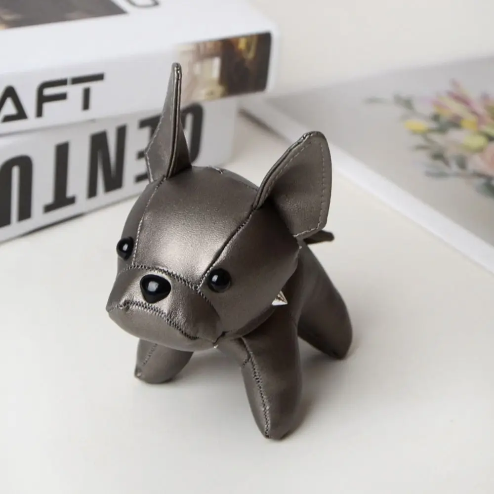 Kawaii Cute Chubby Leather Keychain Cartoon French Bulldog Dog Dolls Exquisite Charm Car Keyring Friend