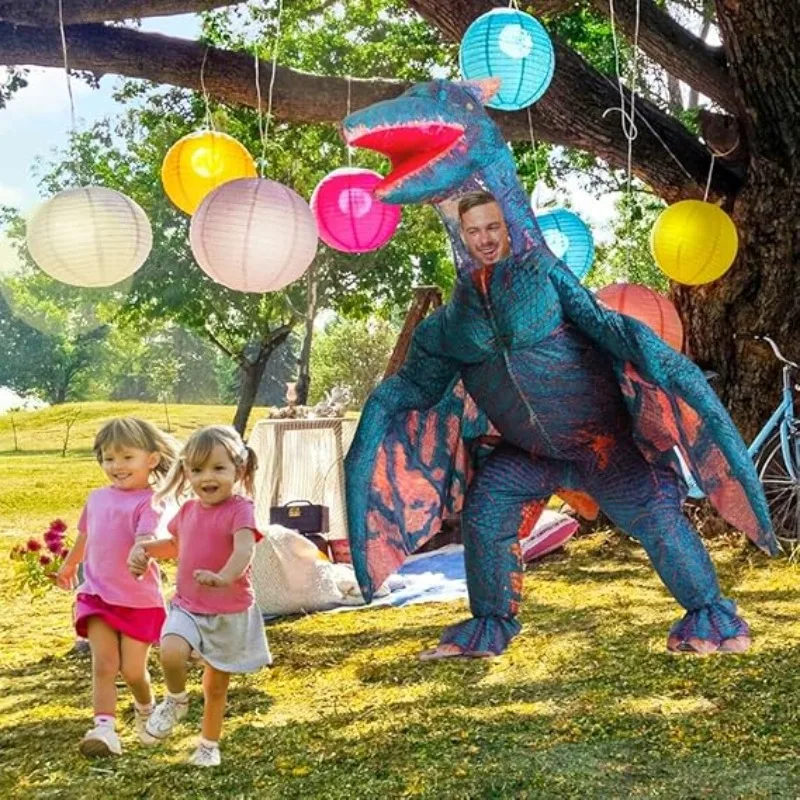 

Adult Pterosaur Dinosaur Inflatable Costume Carnival Cosplay Spinosaurus Disfraz Trex Dragon Swift Raptors Halloween Party Props