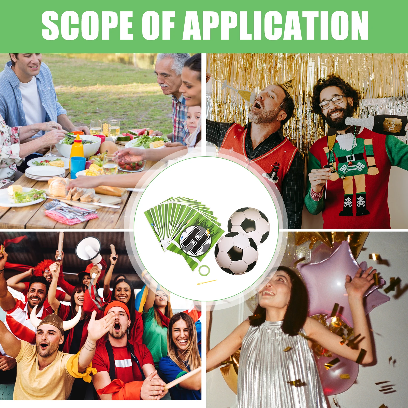 

Football Banner Decorations for Boys Birthday Party Supplies Soccer Theme Hanging Banners Happy Flags Cake Decorations