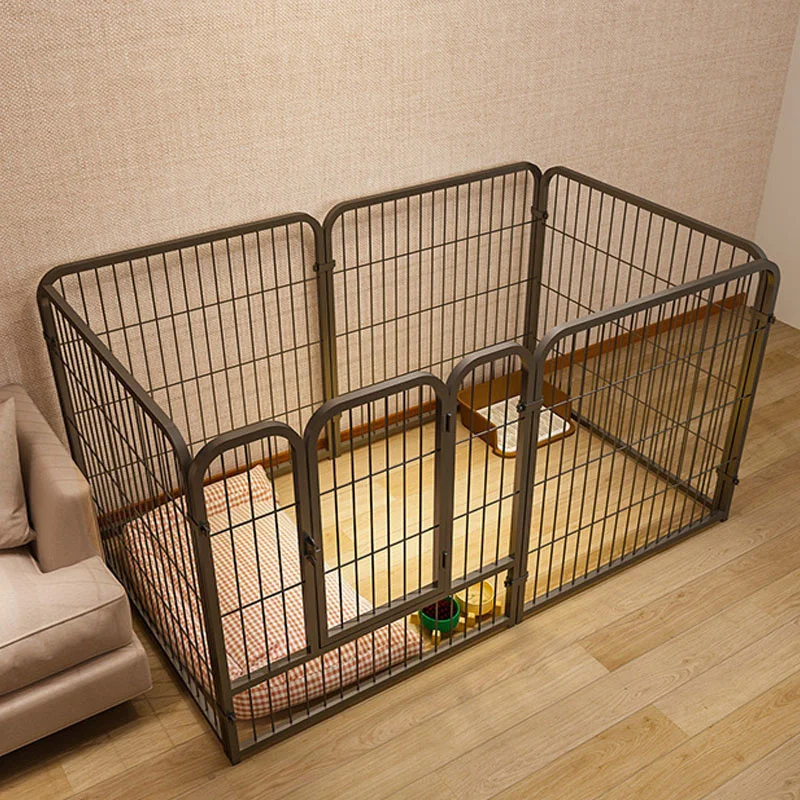 120x60x60cm Assembled Metal Dog Cat Playpen Pet Fences With Gate Small Animals Cage Indoor Pet Security House Guard Enclosure