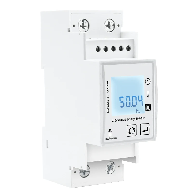 SDM Modbus 230V Singe Phase Multifunction Energy Meter With Pulse Output,V A W KWH DIN Rail Smart Meter TAC2100