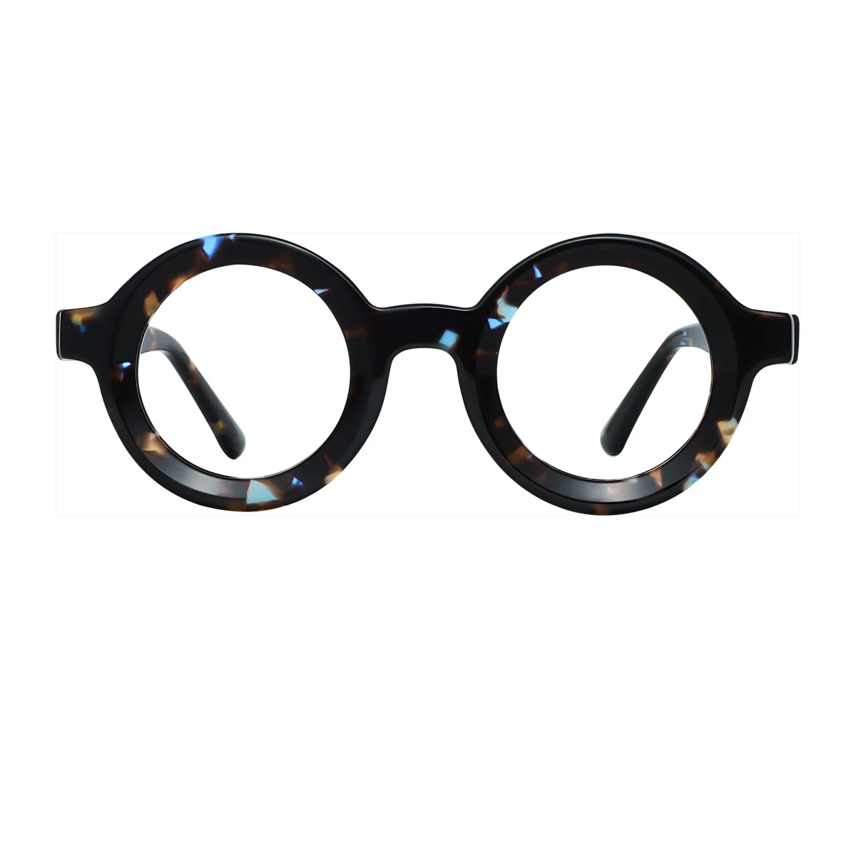 FYTOO Retro Round Frame Glasses Tortoise Shell Pattern Eyewear for Men  Women 23103C06