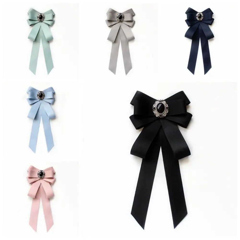 Fashion Ribbon Butterfly Knot Tie Alloy Rhinestone Decoration Rhinestone Bow Tie Adjustable Bowtie Neck Tie College