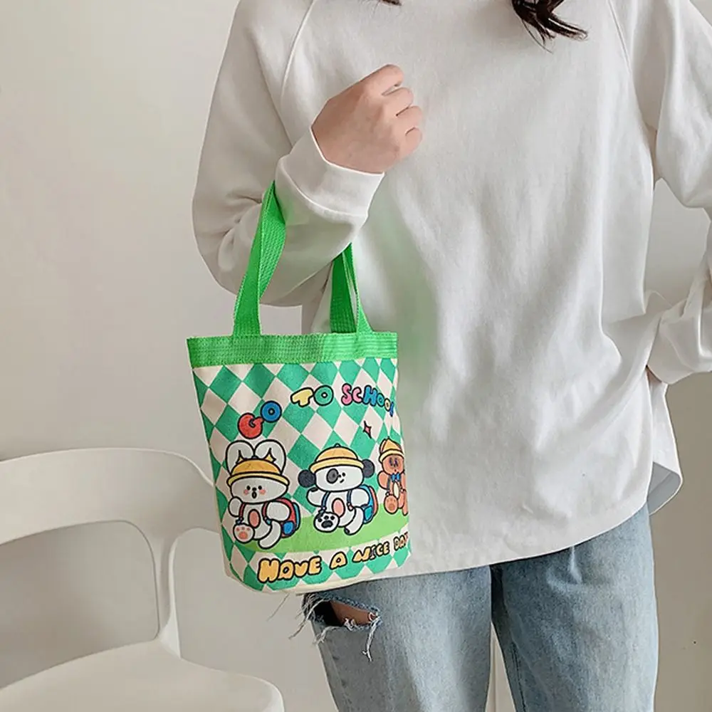 Canvas Letter Shoulder Bags Cute Handbags Shopping Bag Teens Book Bags Large Capacity Makeup Cosmetic Bag Mummy Bag