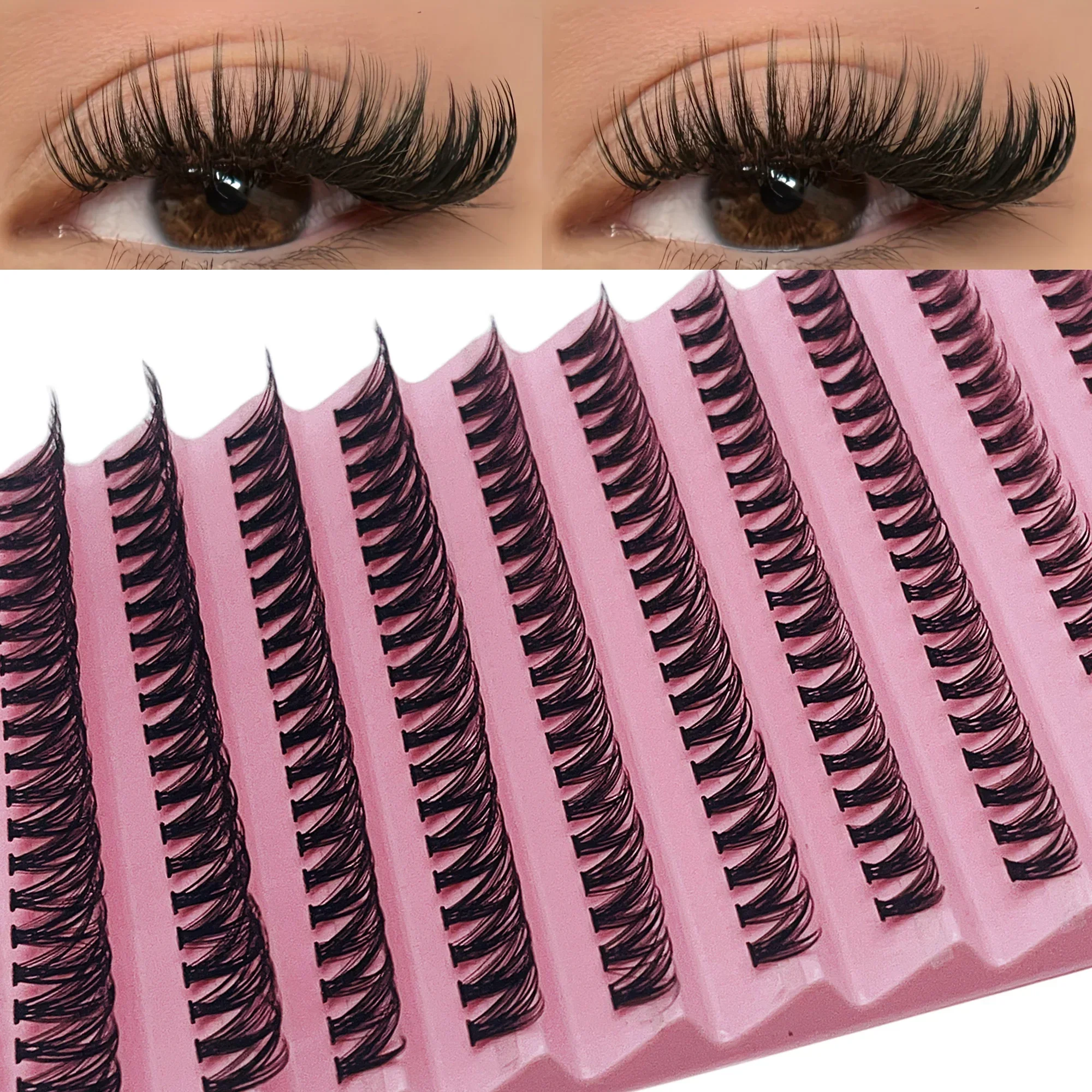 

Individual Lashes 8-16mm 200pcs Cluster Lashes Natural Look Mixed Tray DIY Eyelash Extension Volume Lash Clusters Eyelashes Long